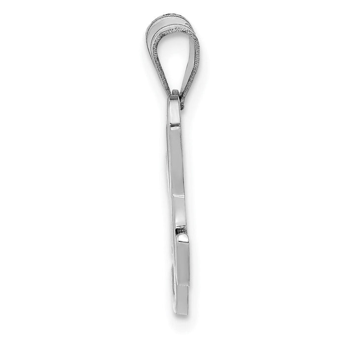 14KW White Gold Script Letter H Initial Pendant-YC993WH