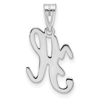 14KW White Gold Script Letter H Initial Pendant-YC993WH