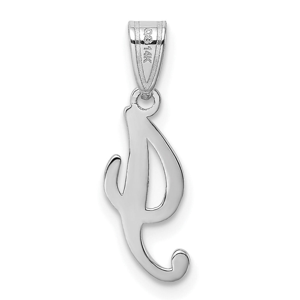 14KW White Gold Script Letter I Initial Pendant-YC993WI