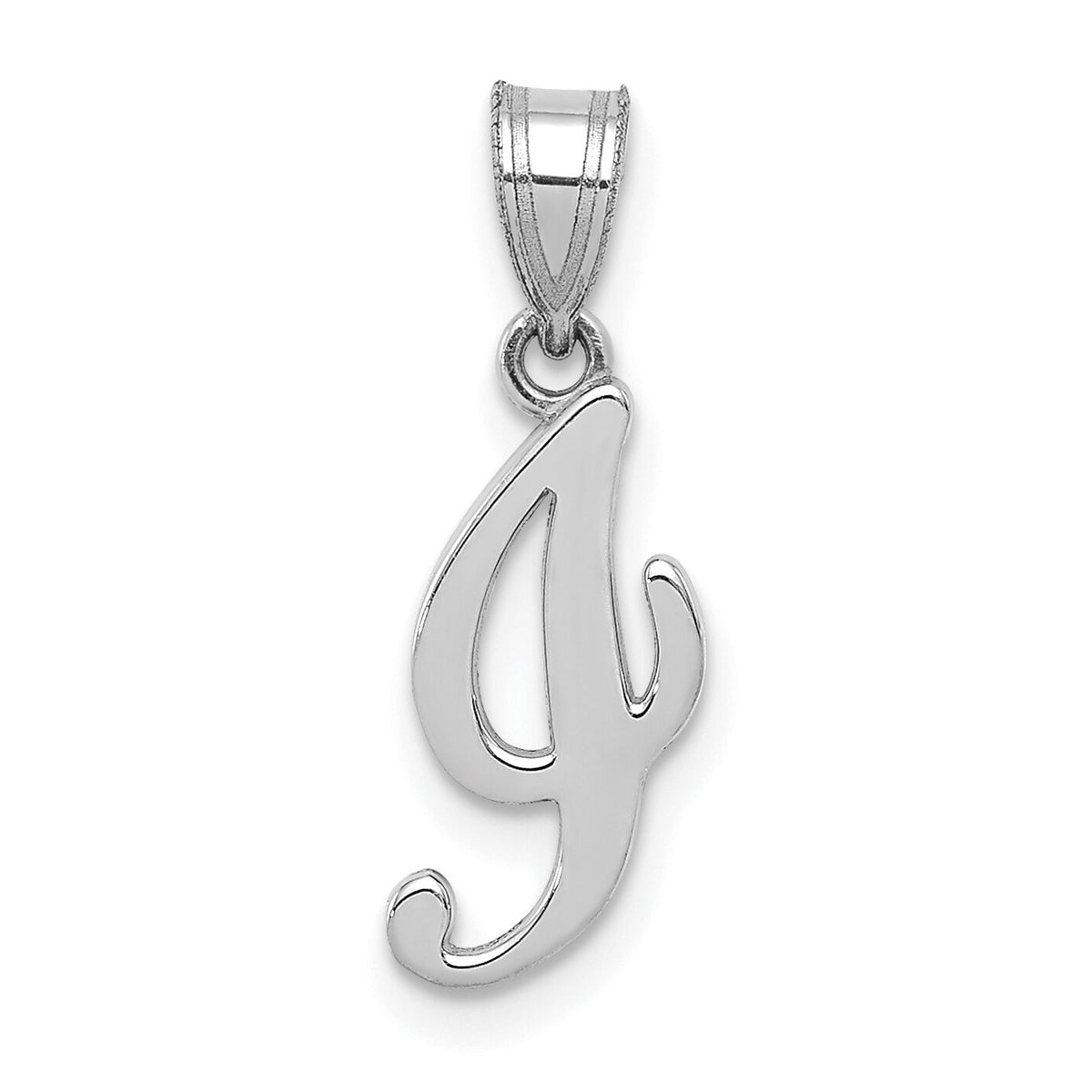 14KW White Gold Script Letter I Initial Pendant-YC993WI