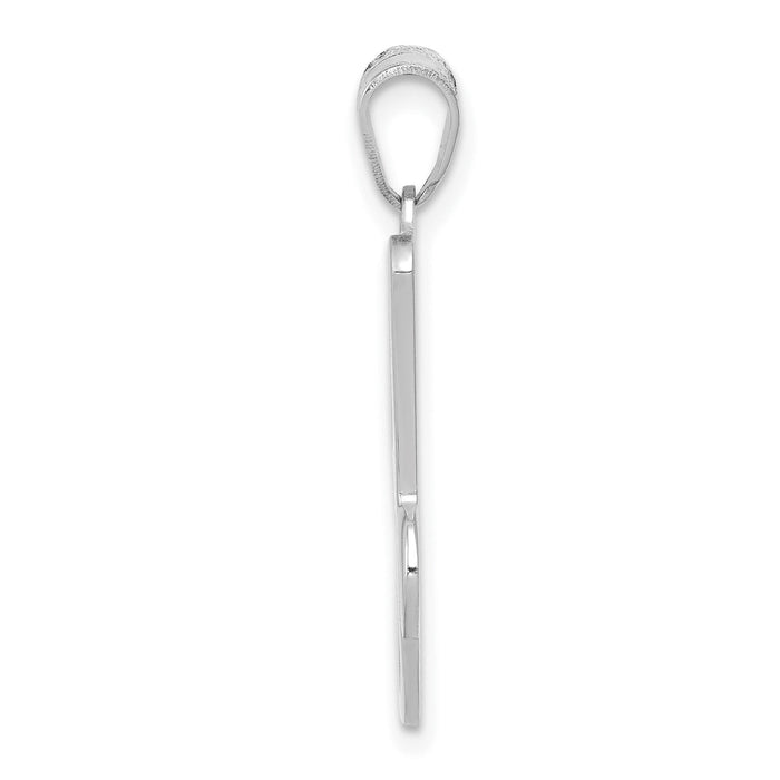 14KW White Gold Script Letter J Initial Pendant-YC993WJ
