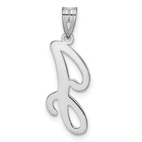 14KW White Gold Script Letter J Initial Pendant-YC993WJ