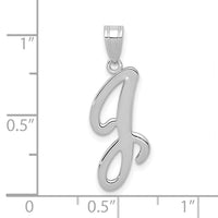 14KW White Gold Script Letter J Initial Pendant-YC993WJ