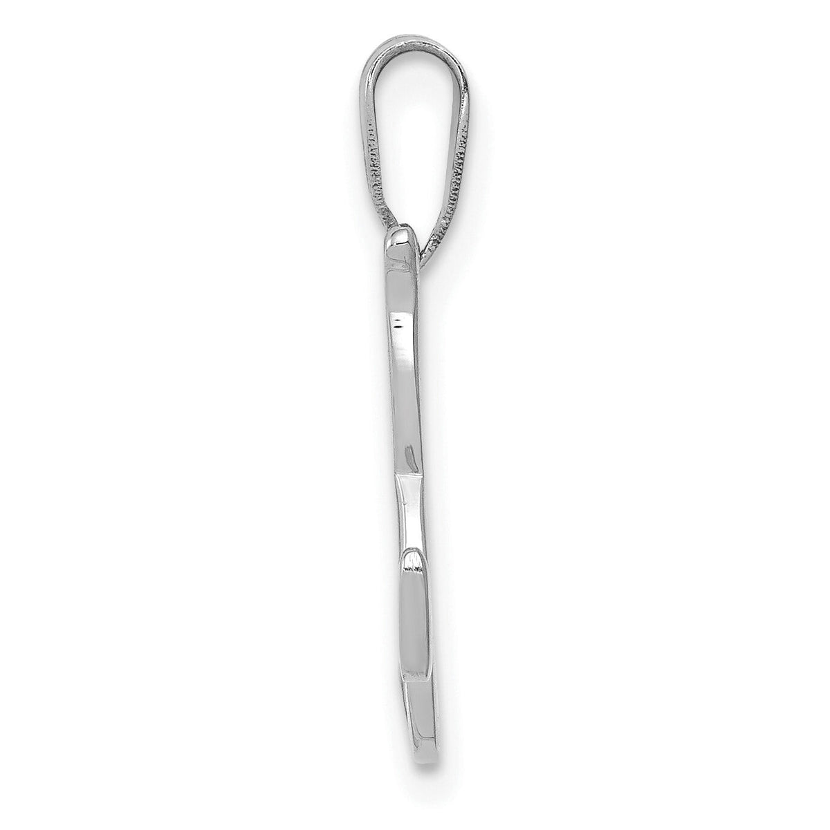 14KW White Gold Script Letter K Initial Pendant-YC993WK