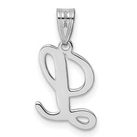 14KW White Gold Script Letter L Initial Pendant-YC993WL