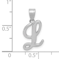 14KW White Gold Script Letter L Initial Pendant-YC993WL