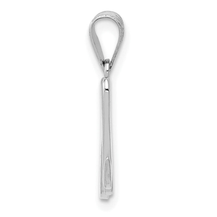 14KW White Gold Script Letter M Initial Pendant-YC993WM