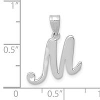 14KW White Gold Script Letter M Initial Pendant-YC993WM