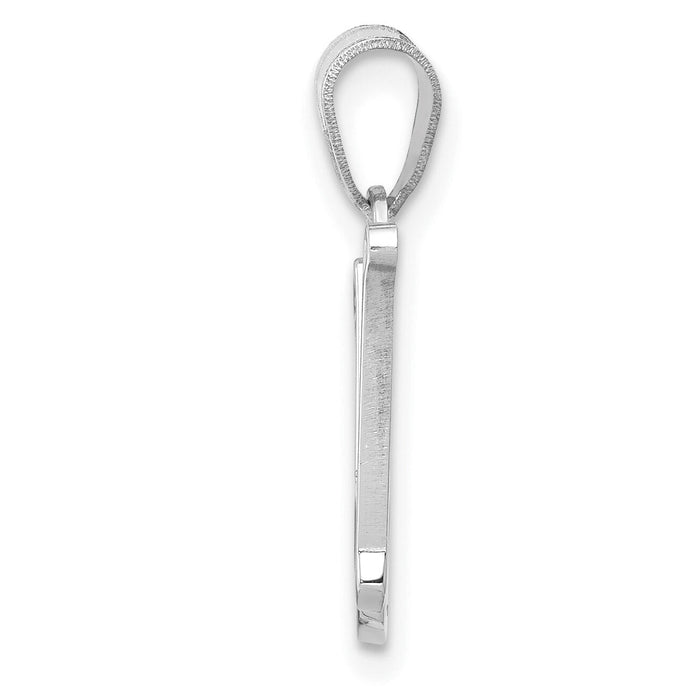 14KW White Gold Script Letter N Initial Pendant-YC993WN