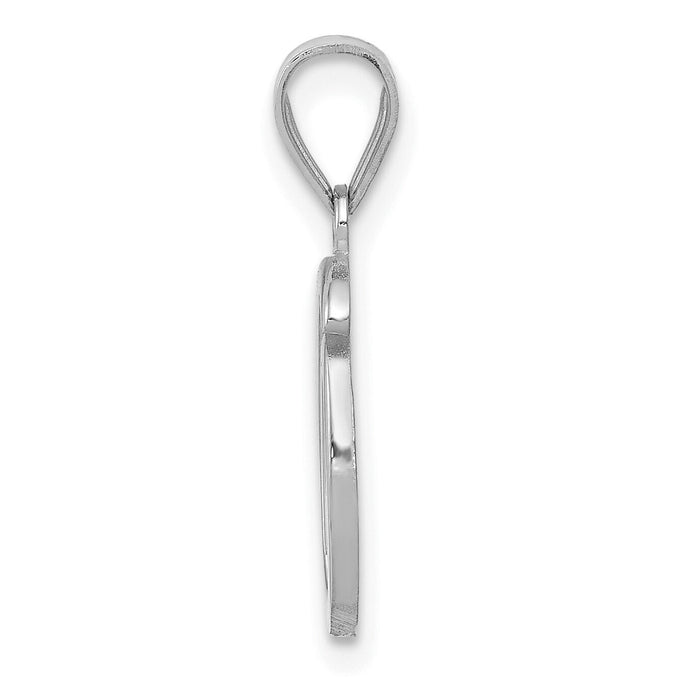 14KW White Gold Script Letter O Initial Pendant-YC993WO