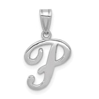 14KW White Gold Script Letter P Initial Pendant-YC993WP