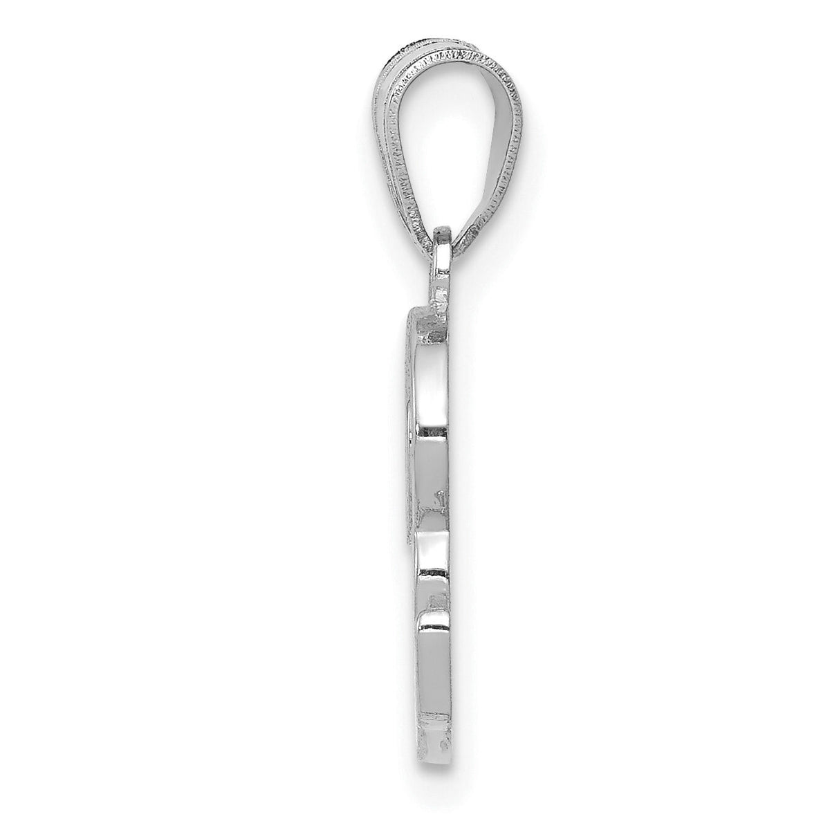 14KW White Gold Script Letter R Initial Pendant-YC993WR
