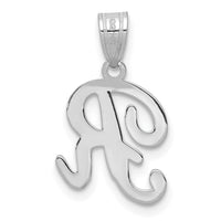 14KW White Gold Script Letter R Initial Pendant-YC993WR