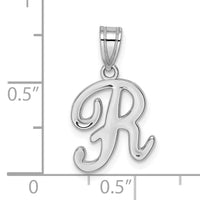 14KW White Gold Script Letter R Initial Pendant-YC993WR