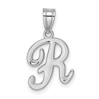 14KW White Gold Script Letter R Initial Pendant-YC993WR