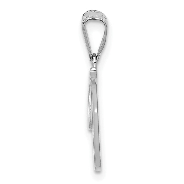 14KW White Gold Script Letter T Initial Pendant-YC993WT