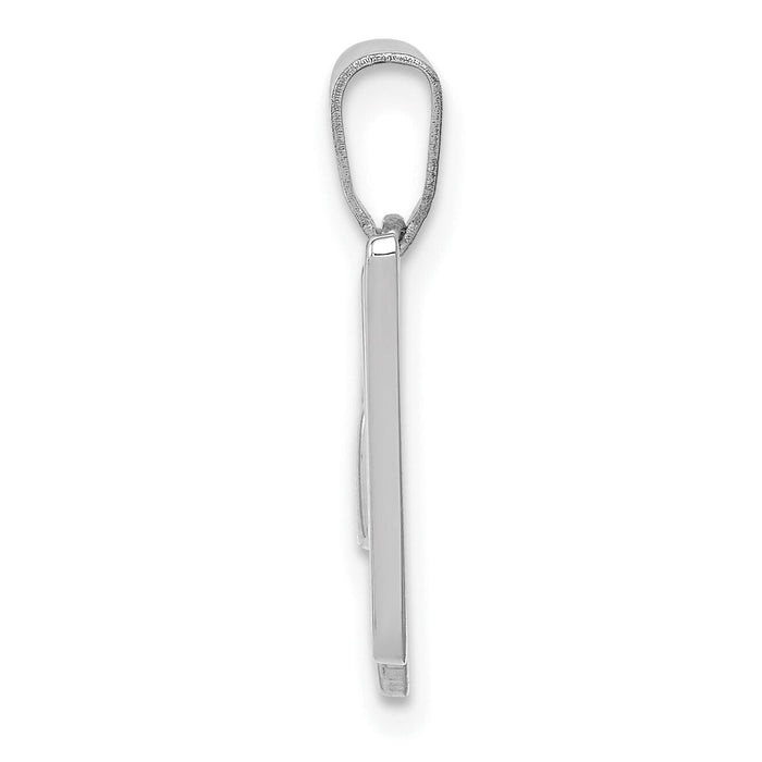 14KW White Gold Script Letter W Initial Pendant-YC993WW