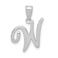 14KW White Gold Script Letter W Initial Pendant-YC993WW