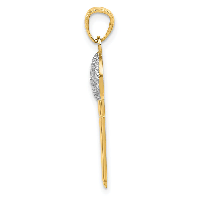 14k and Rhodium Microphone Pendant-YC999