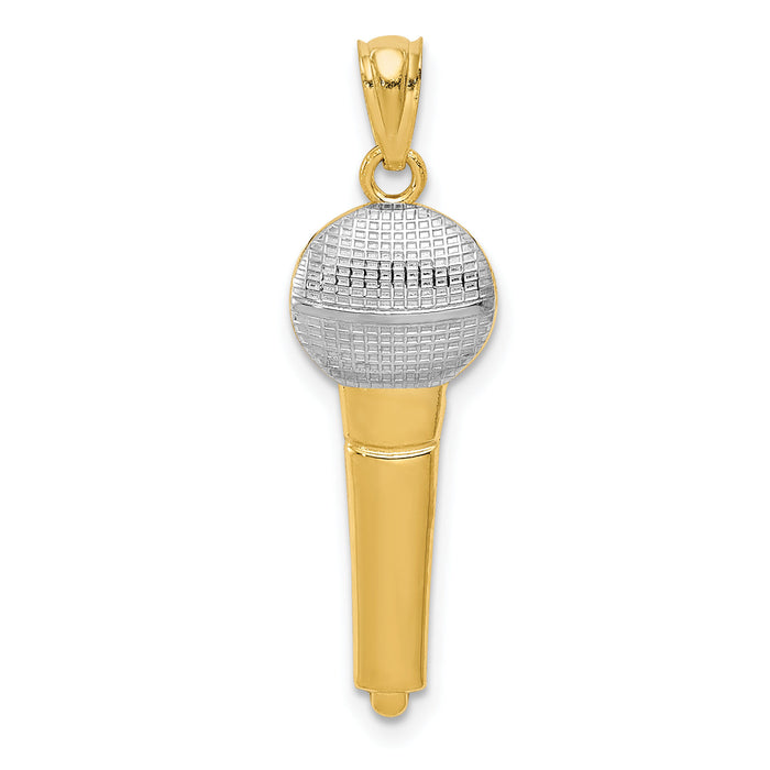 14k and Rhodium Microphone Pendant-YC999