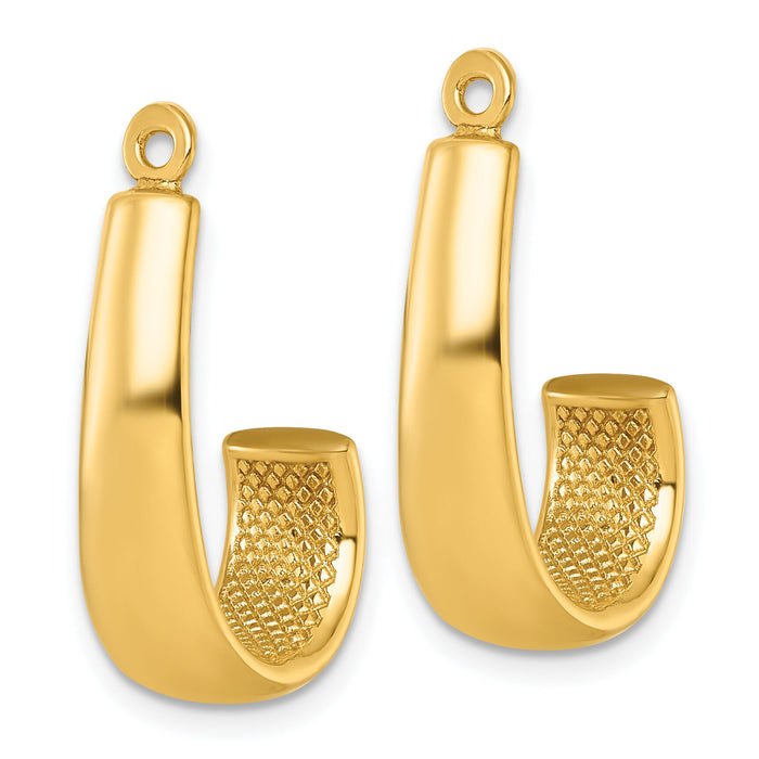 14k J Hoop Earring Jackets-YE1101