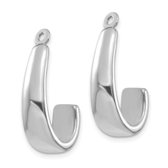 14k White Gold J Hoop Earring Jackets-YE1102