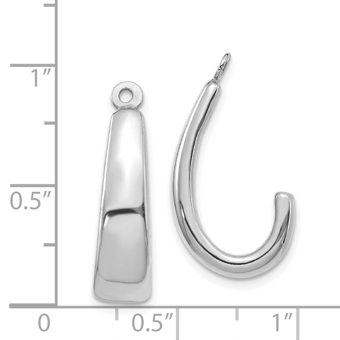 14k White Gold J Hoop Earring Jackets-YE1102