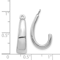 14k White Gold J Hoop Earring Jackets-YE1102