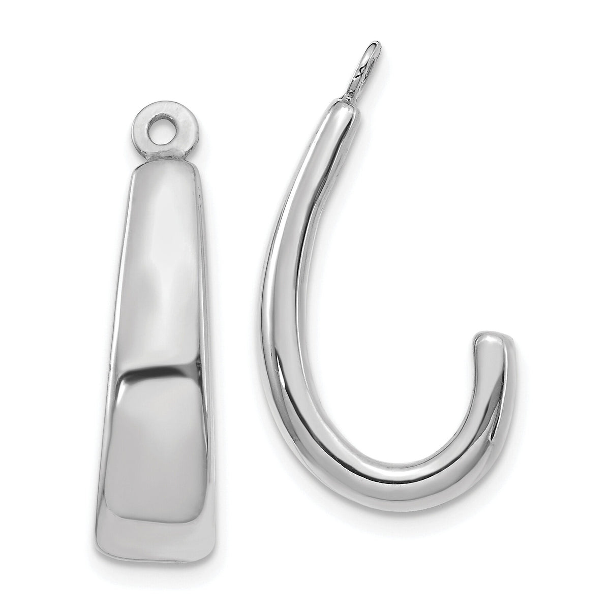 14k White Gold J Hoop Earring Jackets-YE1102