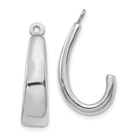 14k White Gold J Hoop Earring Jackets-YE1102