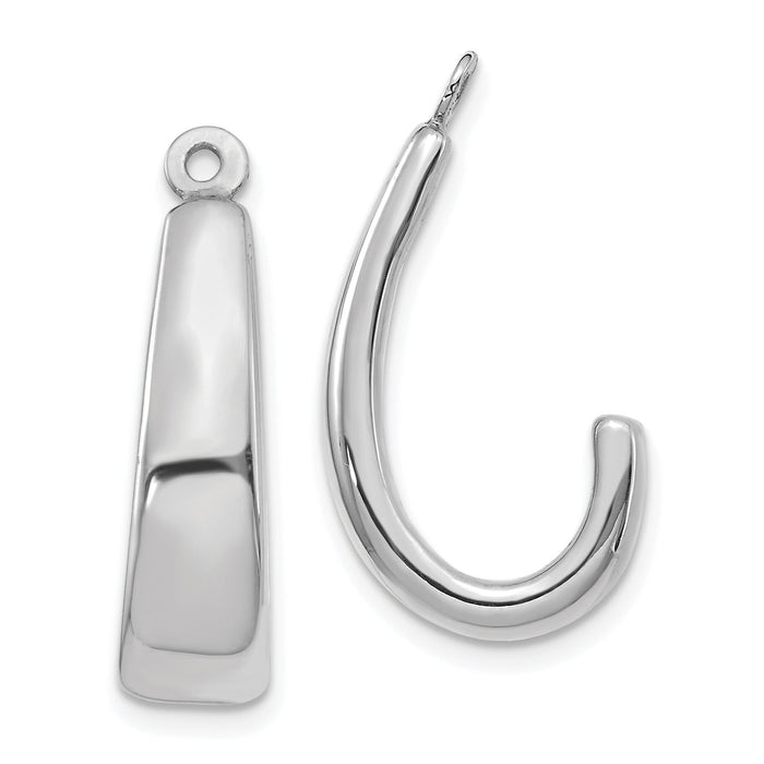 14k White Gold J Hoop Earring Jackets-YE1102
