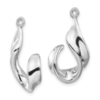 14k White Gold Twisted J Earring Jackets-YE1103
