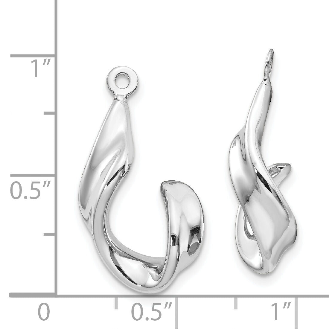 14k White Gold Twisted J Earring Jackets-YE1103
