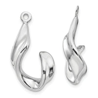 14k White Gold Twisted J Earring Jackets-YE1103