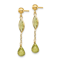 14K Peridot Post Earrings-YE1369