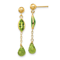 14K Peridot Post Earrings-YE1369