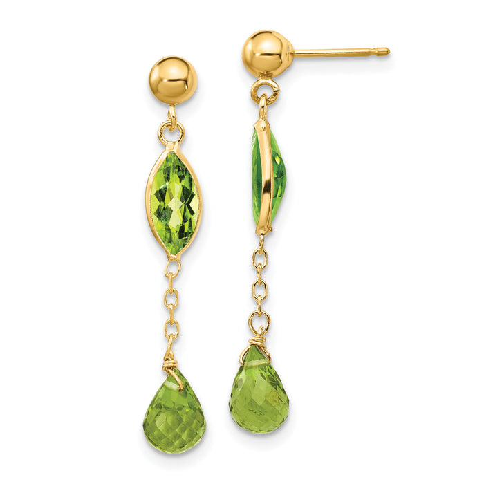 14K Peridot Post Earrings-YE1369