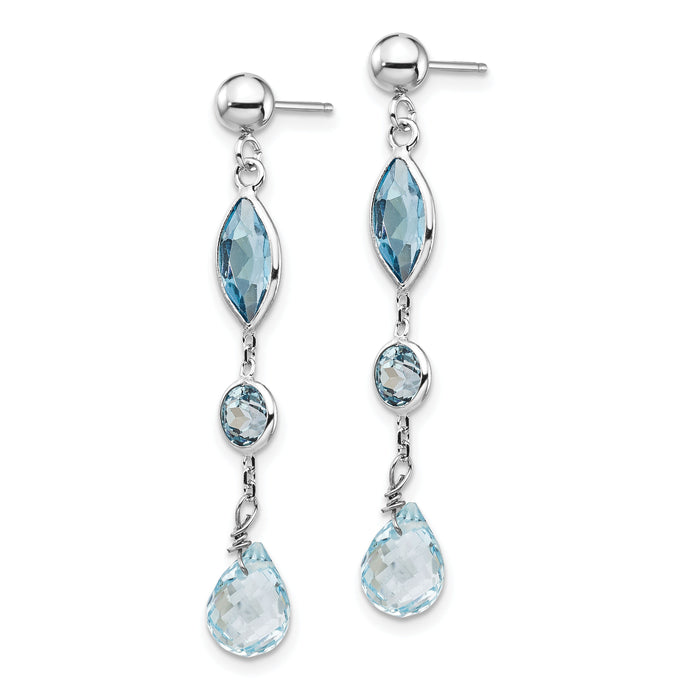 14K WG Blue Topaz Post Earrings-YE1372