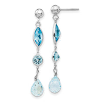 14K WG Blue Topaz Post Earrings-YE1372
