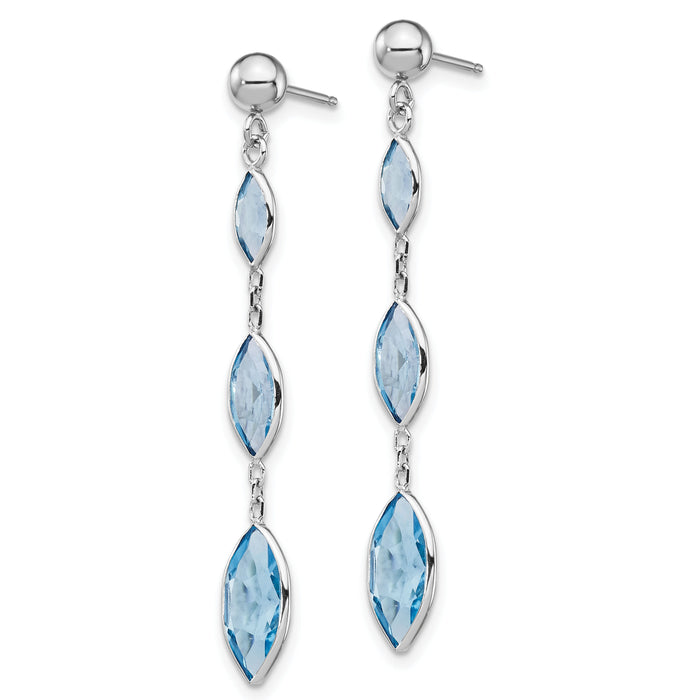 14K WG Blue Topaz Post Earrings-YE1378