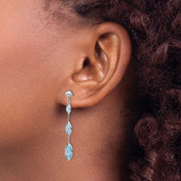 14K WG Blue Topaz Post Earrings-YE1378