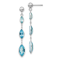 14K WG Blue Topaz Post Earrings-YE1378