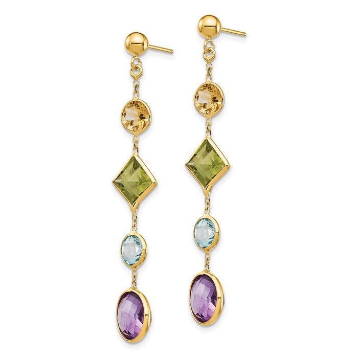 14K Muti-Gemstone Post Earrings-YE1383