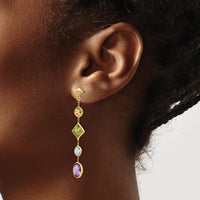 14K Muti-Gemstone Post Earrings-YE1383