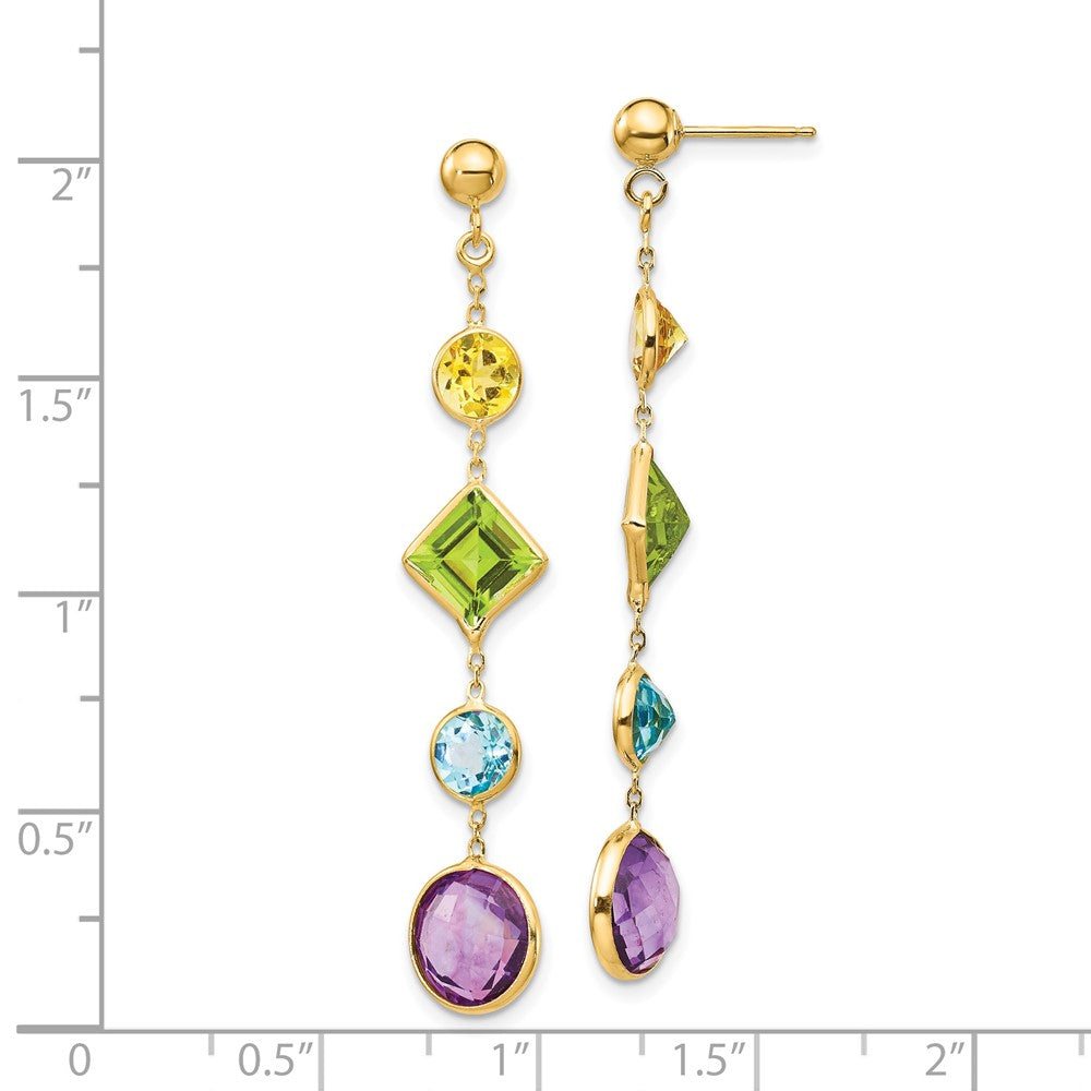 14K Muti-Gemstone Post Earrings-YE1383