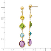 14K Muti-Gemstone Post Earrings-YE1383