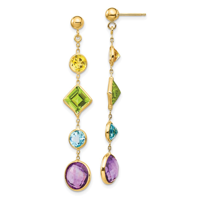 14K Muti-Gemstone Post Earrings-YE1383