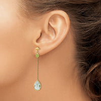 14K Peridot and Green Quartz Post Earrings-YE1393