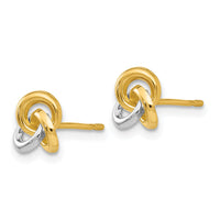 14k & Rhodium Trinity Knot Earrings-YE145