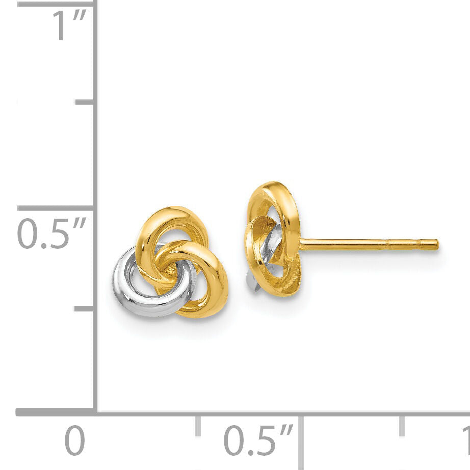 14k & Rhodium Trinity Knot Earrings-YE145